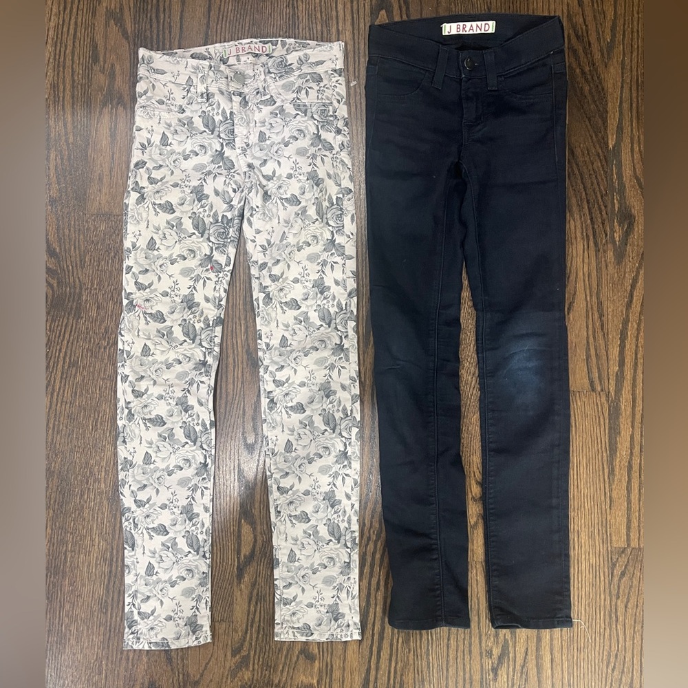 J Brand 2 pair Girls Skinny Jeans/ Jeggings  sz 7 Years